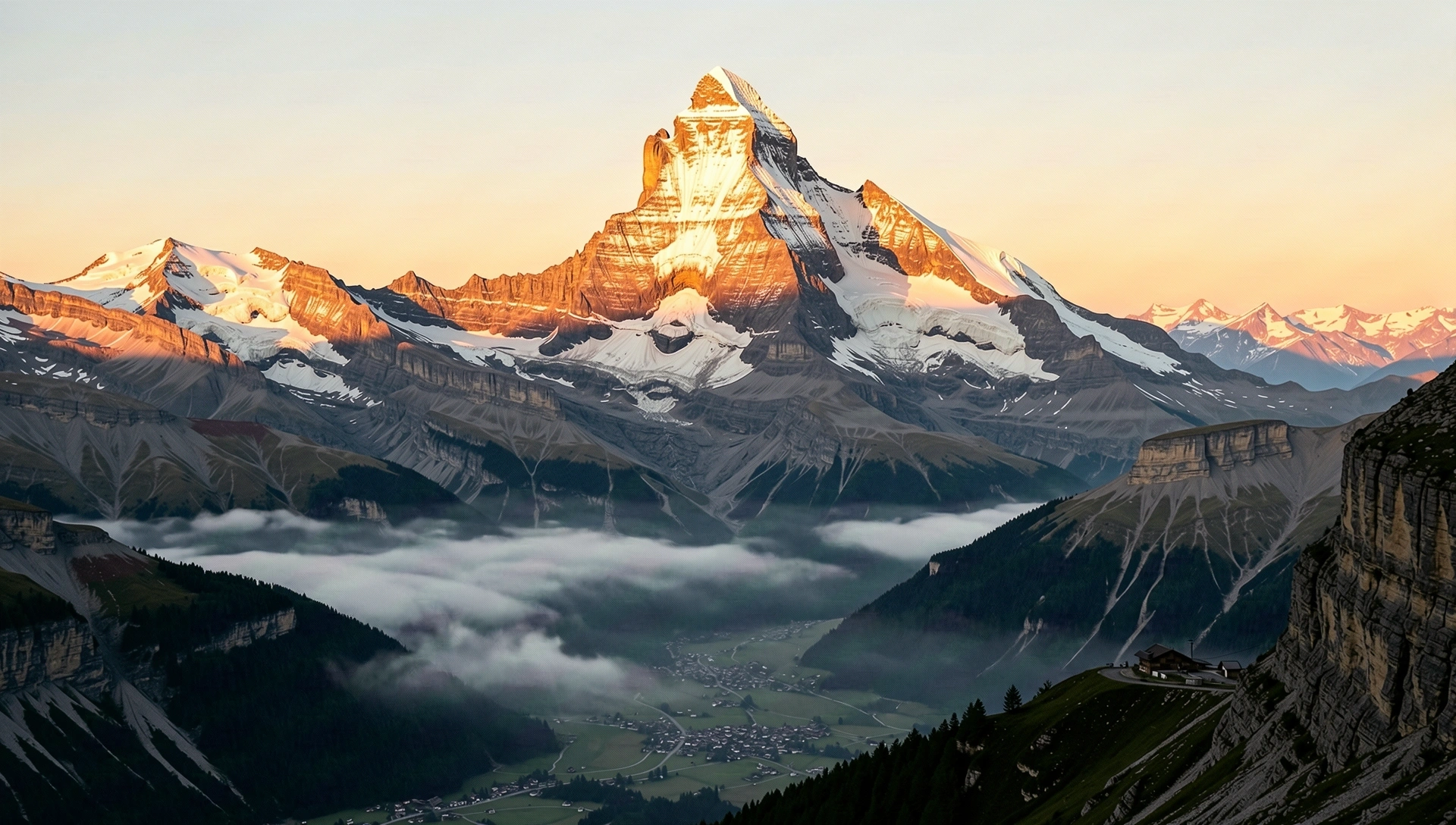 Schweizer Bergwelt im Morgenlicht